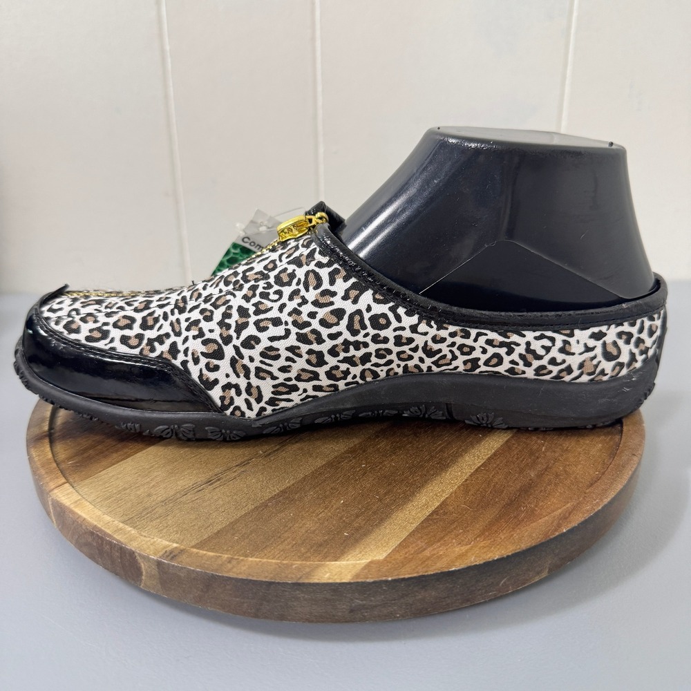Poe by Baretraps Women's Kayla Slip On Mules Leopard Print Zipper Comfort Size 8 - Picture 7 of 14